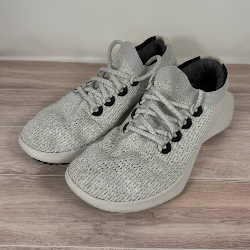 Mens Allbirds Tree Dasher 2 Blizzard White Grey Lightweight Running Shoe Size 10